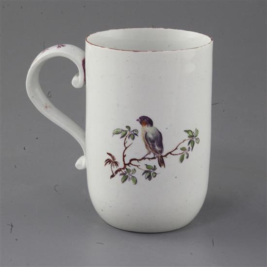 A Derby cylindrical mug, c.1760-5, h. 13cm, small firing crack